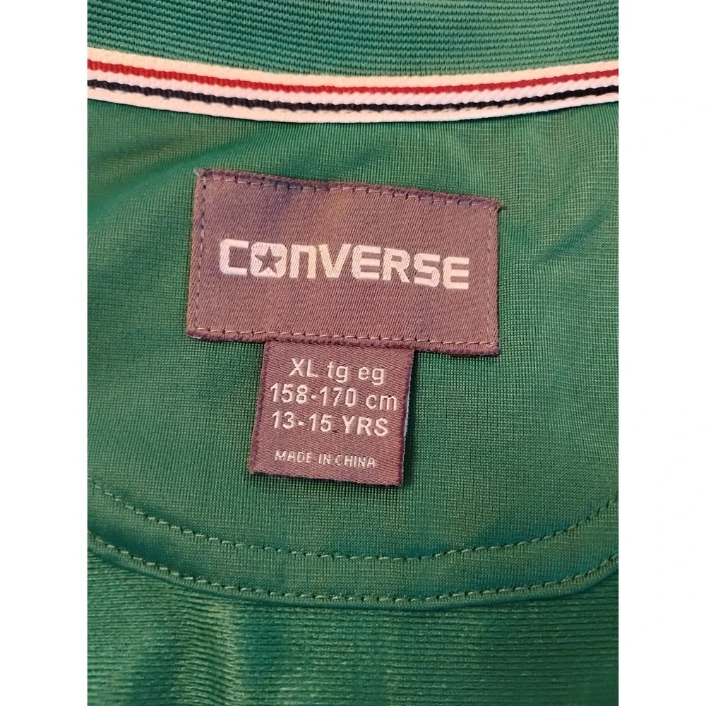 Converse All Star Track Jacket Green Blue Stripe XL Boys 13-15 Years Full Zip